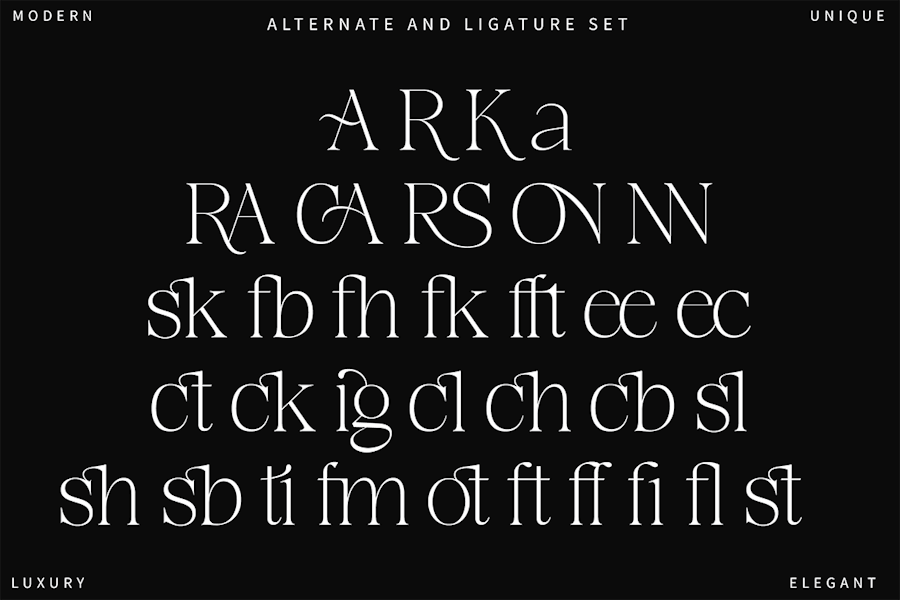 时尚优雅杂志海报徽标设计衬线英文字体安装包 Luxury Font 设计素材 sucaiwan.com