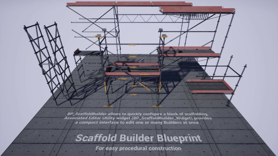 UE模型 建筑工地脚手架围挡场景3D模型 Unreal Engine – Modular Procedural Scaffold System v4.24 样机素材 第13张-素材湾丨精选海外优质设计素材资源 UE模型 建筑工地脚手架围挡场景3D模型 Unreal Engine – Modular Procedural Scaffold System v4.24 样机素材 sucaiwan.com