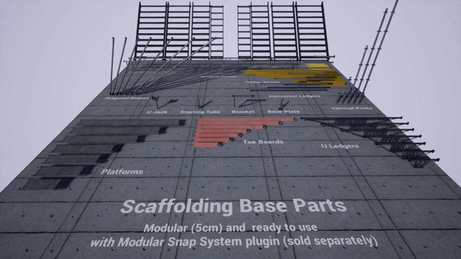 UE模型 建筑工地脚手架围挡场景3D模型 Unreal Engine – Modular Procedural Scaffold System v4.24 样机素材 第12张-素材湾丨精选海外优质设计素材资源 UE模型 建筑工地脚手架围挡场景3D模型 Unreal Engine – Modular Procedural Scaffold System v4.24 样机素材 sucaiwan.com