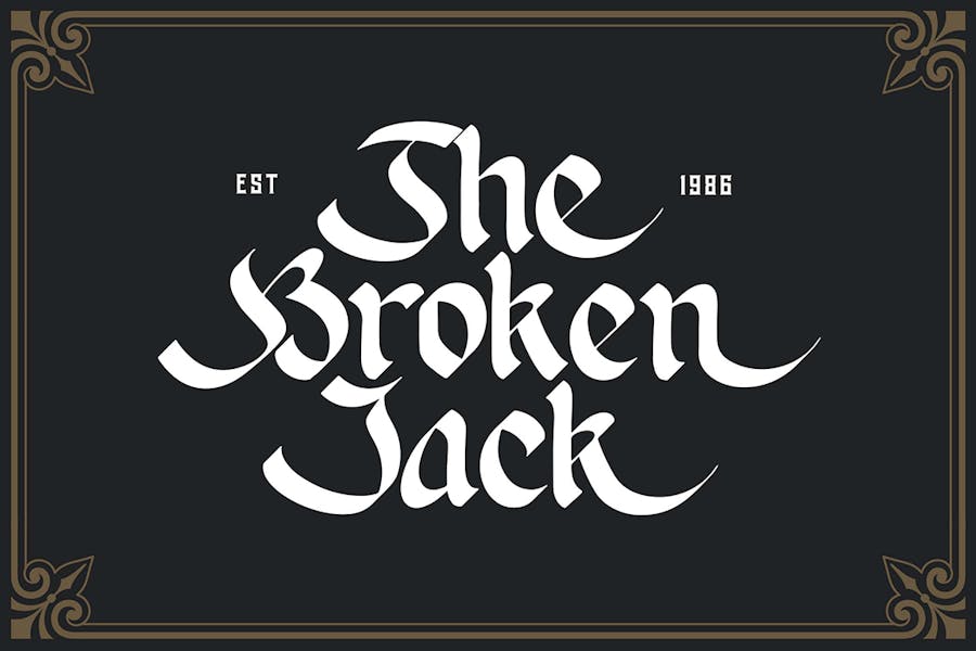 优雅哥特式品牌海报徽标设计装饰英文字体安装包 Vesgard a Gothic Blackletter Font 设计素材 第4张-素材湾丨精选海外优质设计素材资源 优雅哥特式品牌海报徽标设计装饰英文字体安装包 Vesgard a Gothic Blackletter Font 设计素材 sucaiwan.com