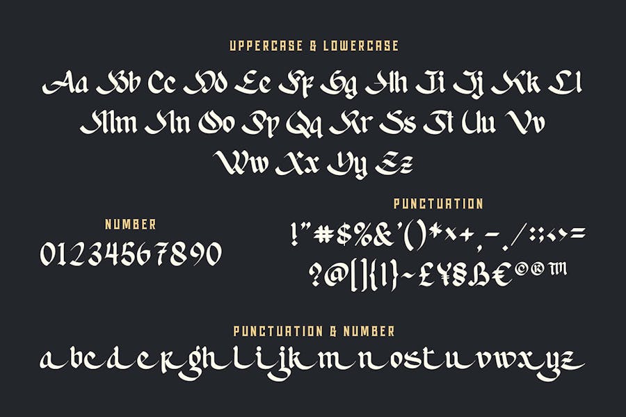 优雅哥特式品牌海报徽标设计装饰英文字体安装包 Vesgard a Gothic Blackletter Font 设计素材 第9张-素材湾丨精选海外优质设计素材资源 优雅哥特式品牌海报徽标设计装饰英文字体安装包 Vesgard a Gothic Blackletter Font 设计素材 sucaiwan.com