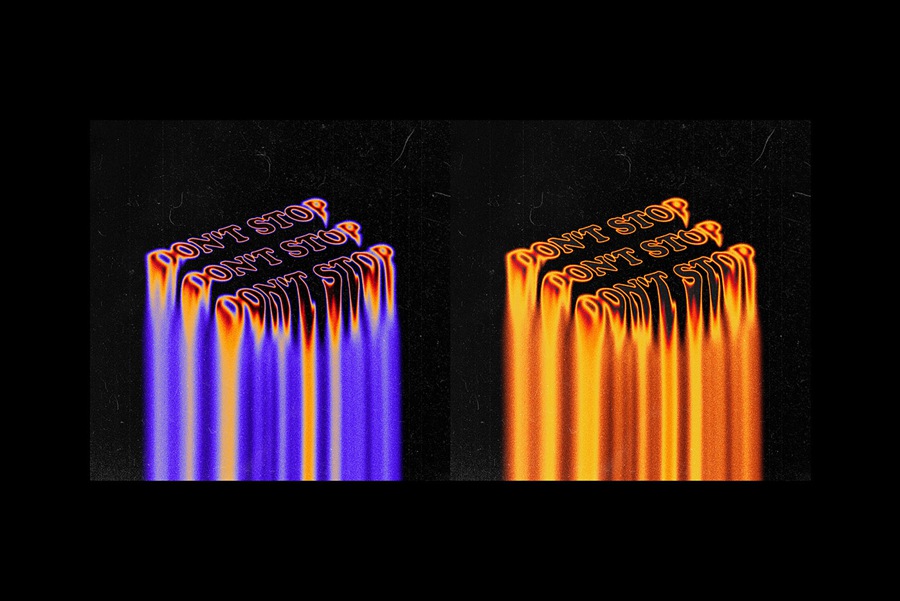 潮流酸性迷幻融化液化扭曲热像仪文本特效PSD模板素材 Trippy Melting Text Effect 插件预设 sucaiwan.com