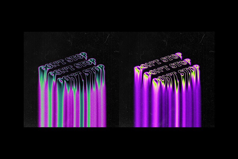 潮流酸性迷幻融化液化扭曲热像仪文本特效PSD模板素材 Trippy Melting Text Effect 插件预设 sucaiwan.com