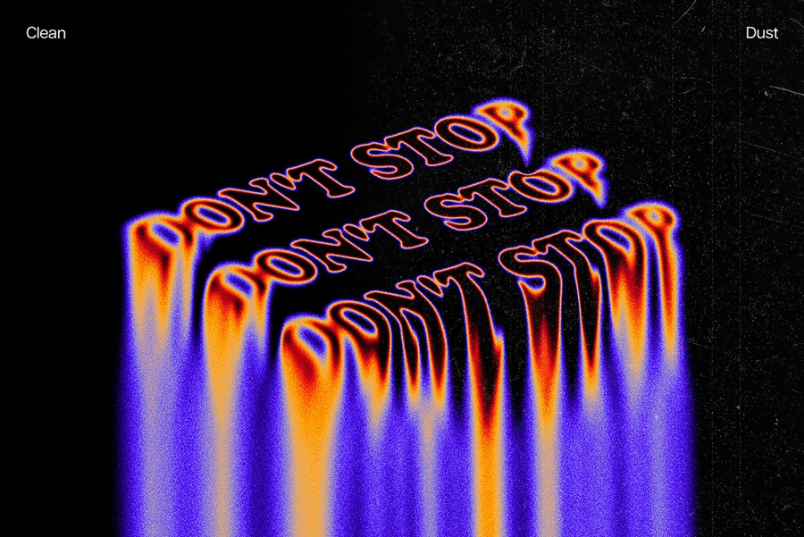 潮流酸性迷幻融化液化扭曲热像仪文本特效PSD模板素材 Trippy Melting Text Effect 插件预设 sucaiwan.com