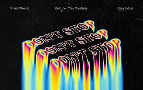 潮流酸性迷幻融化液化扭曲热像仪文本特效PSD模板素材 Trippy Melting Text Effect