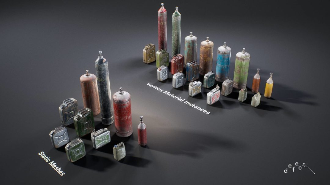 UE素材 仓库车库轮胎油桶箱子道具3D模型 Unreal Engine – Defect Ultimate Props Bundle Vol.1 样机素材 sucaiwan.com