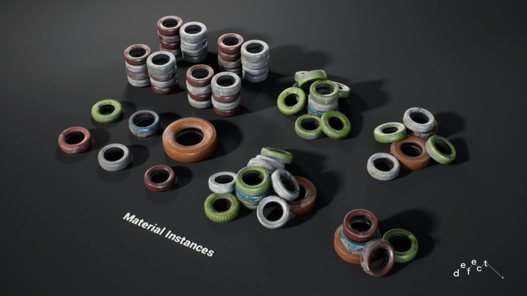 UE素材 仓库车库轮胎油桶箱子道具3D模型 Unreal Engine – Defect Ultimate Props Bundle Vol.1 样机素材 sucaiwan.com