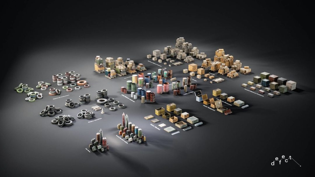 UE素材 仓库车库轮胎油桶箱子道具3D模型 Unreal Engine – Defect Ultimate Props Bundle Vol.1 样机素材 sucaiwan.com