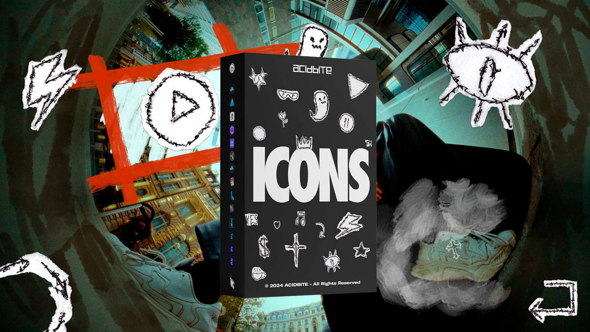 AcidBite - Icons 80个混合美学街头手绘贴纸涂鸦符号图标定格动画视频素材 影视音频 sucaiwan.com