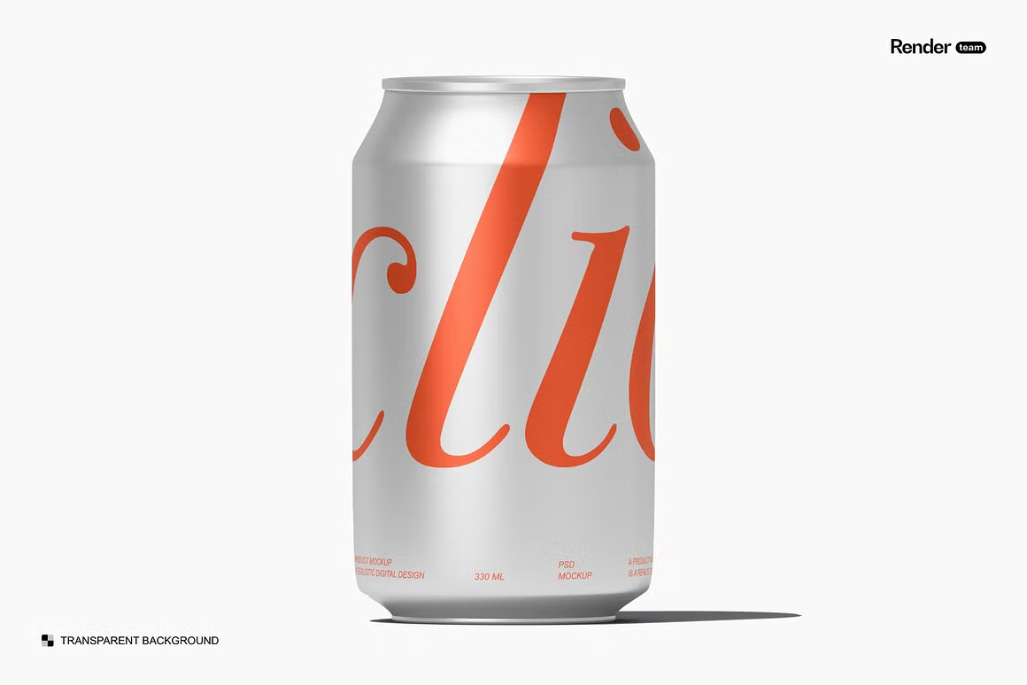 6款质感极简金属汽水罐易拉罐可乐罐苏打水包装设计展示PSD样机Metal Soda Can Mockup 样机素材 sucaiwan.com