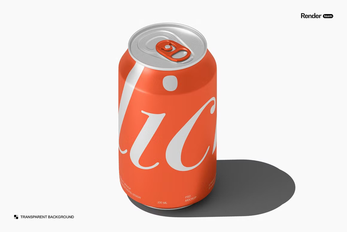 6款质感极简金属汽水罐易拉罐可乐罐苏打水包装设计展示PSD样机Metal Soda Can Mockup 样机素材 sucaiwan.com