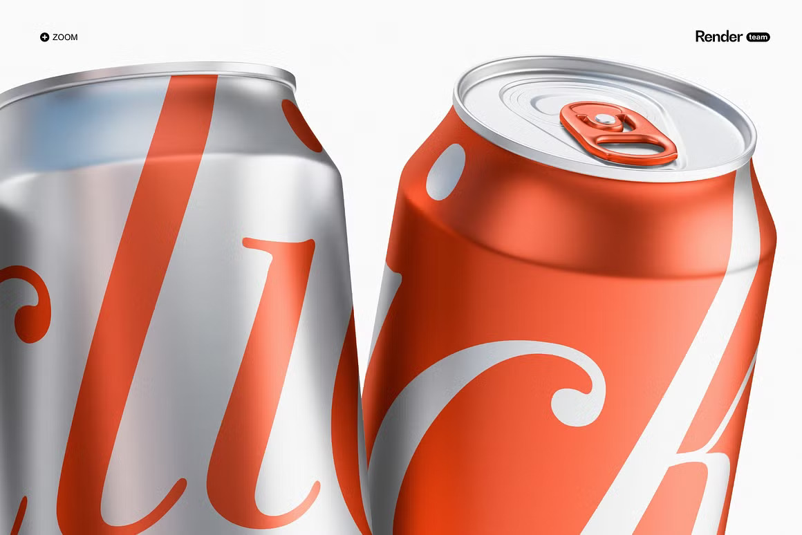 6款质感极简金属汽水罐易拉罐可乐罐苏打水包装设计展示PSD样机Metal Soda Can Mockup 样机素材 sucaiwan.com