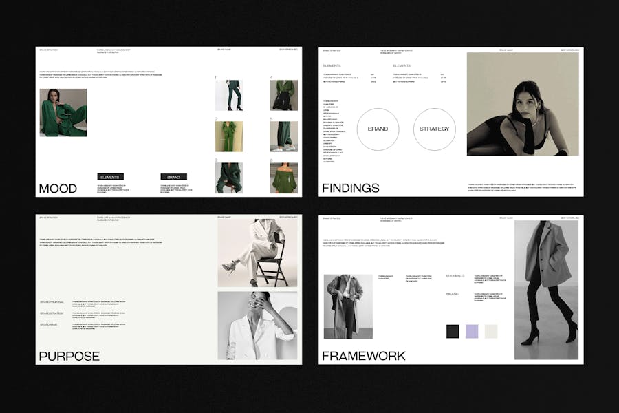 极简美学品牌营销策划提案简报设计ppt模版 Brand Strategy Presentation Template 幻灯图表 sucaiwan.com