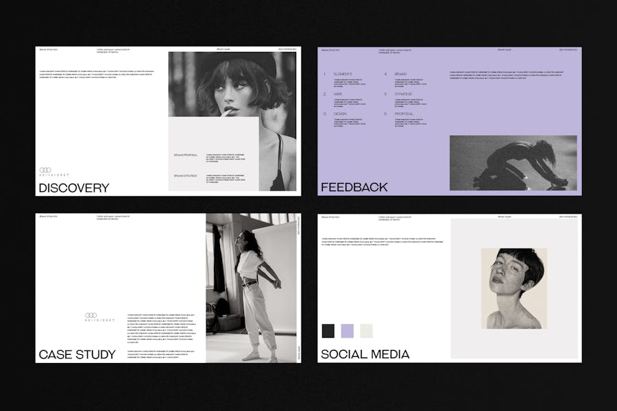 极简美学品牌营销策划提案简报设计ppt模版 Brand Strategy Presentation Template 幻灯图表 sucaiwan.com