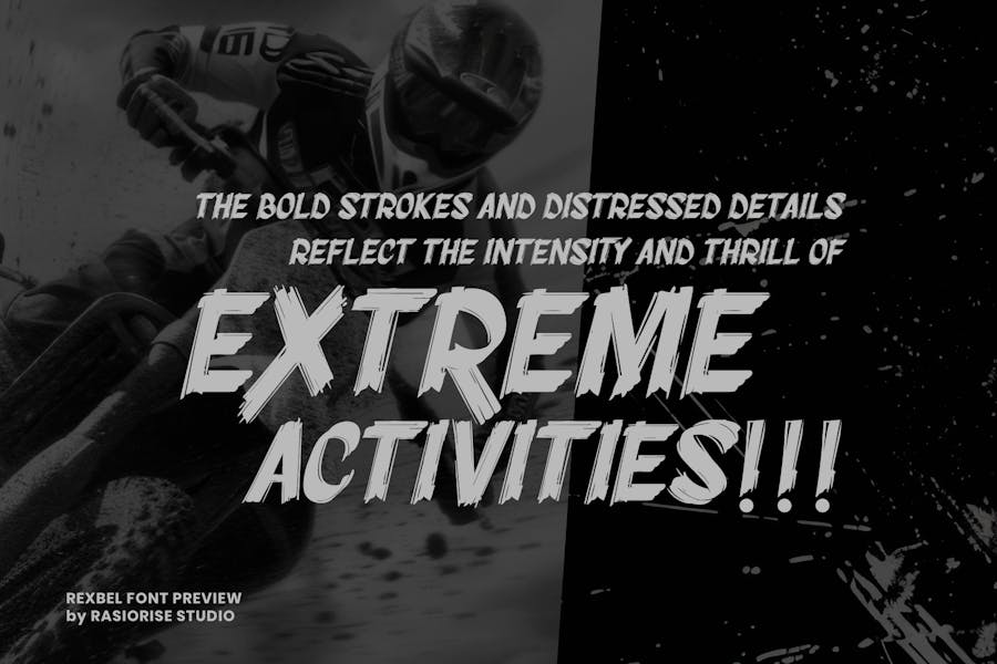 做旧海报封面包装徽标设计装饰英文字体安装包 Rexbel – Rough Brush Font 设计素材 第5张-素材湾丨精选海外优质设计素材资源 做旧海报封面包装徽标设计装饰英文字体安装包 Rexbel – Rough Brush Font 设计素材 sucaiwan.com