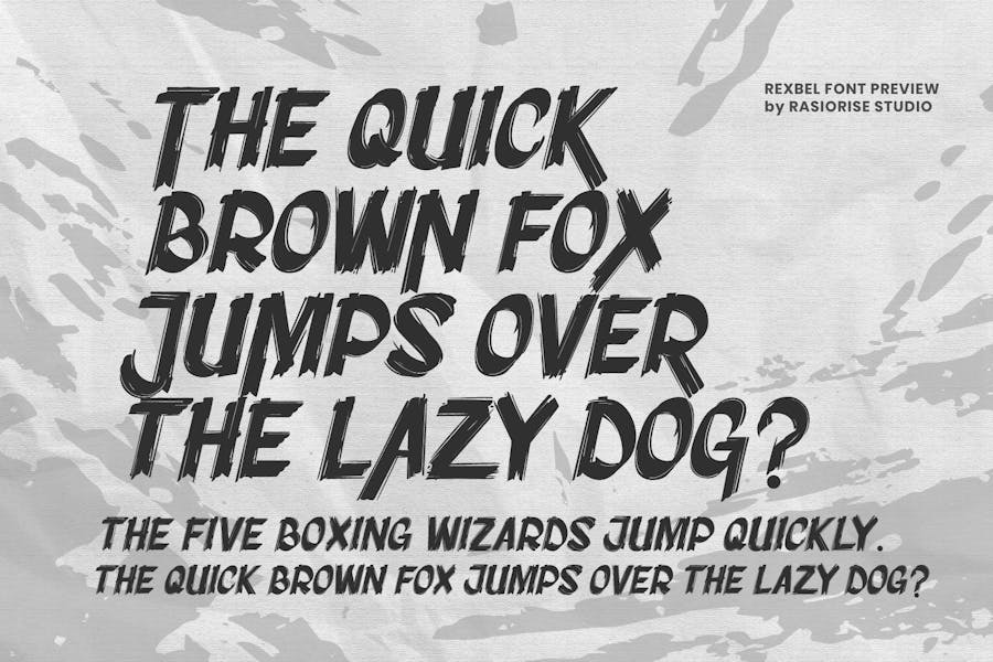 做旧海报封面包装徽标设计装饰英文字体安装包 Rexbel – Rough Brush Font 设计素材 第7张-素材湾丨精选海外优质设计素材资源 做旧海报封面包装徽标设计装饰英文字体安装包 Rexbel – Rough Brush Font 设计素材 sucaiwan.com