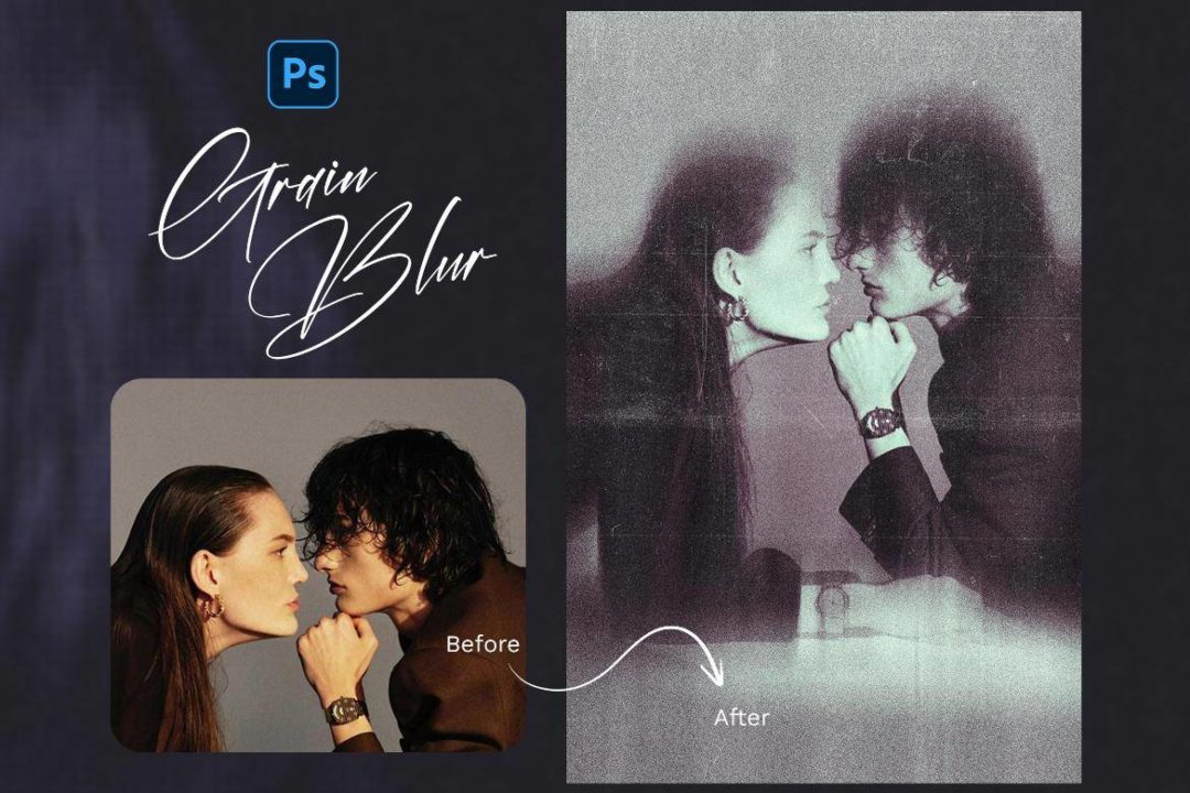怀旧做旧划痕颗粒模糊效果照片人像修图PS特效滤镜插件样机模板素材 Grain Blur Photo Effect 插件预设 sucaiwan.com
