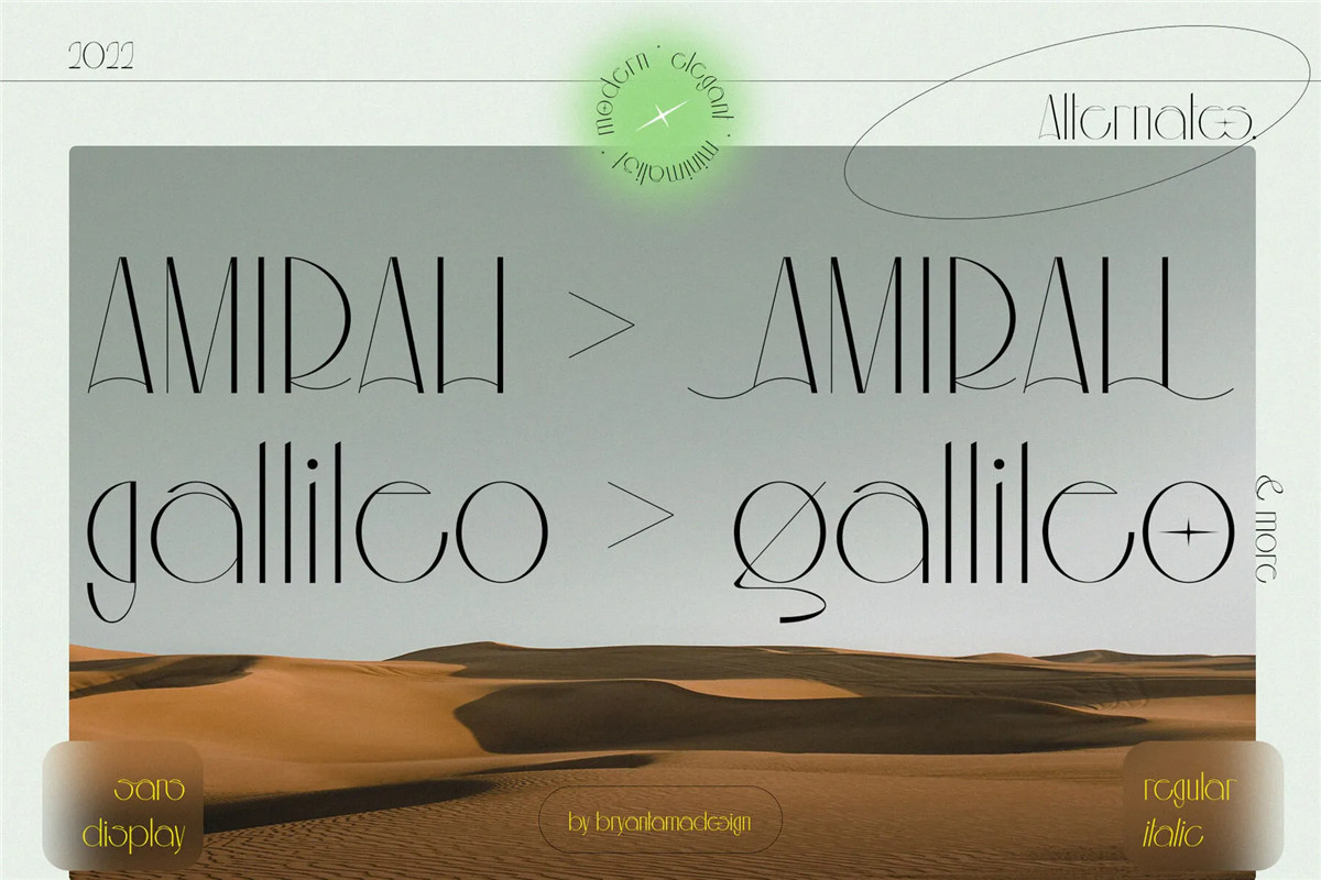 英文字体：现代艺术几何纤细极简酸性品牌VI海报标题logo徽标衬线英文字体 Aouar – Minimalist Font , sucaiwan.com