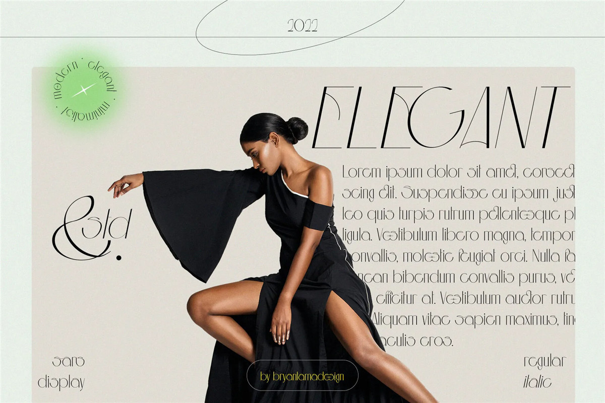 英文字体：现代艺术几何纤细极简酸性品牌VI海报标题logo徽标衬线英文字体 Aouar – Minimalist Font , sucaiwan.com