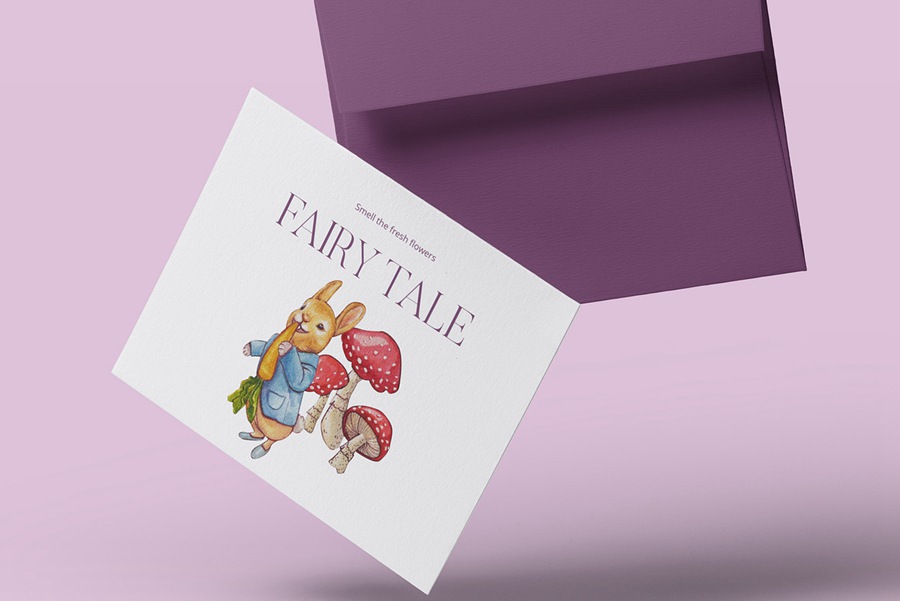 102款童话公主花卉兔子蘑菇手绘插画水彩画PNG免抠图设计素材 Princess and Fairy Tale Watercolor 图片素材 sucaiwan.com