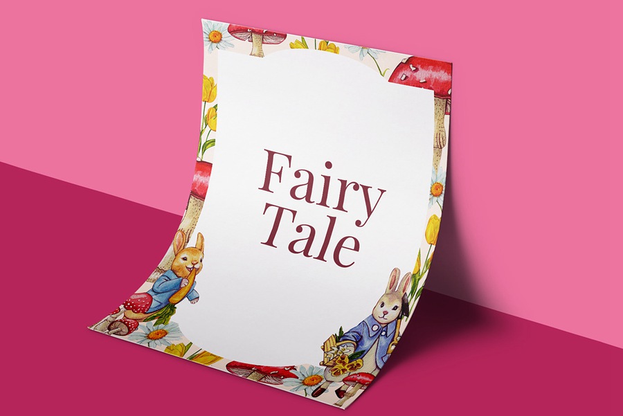 102款童话公主花卉兔子蘑菇手绘插画水彩画PNG免抠图设计素材 Princess and Fairy Tale Watercolor 图片素材 sucaiwan.com