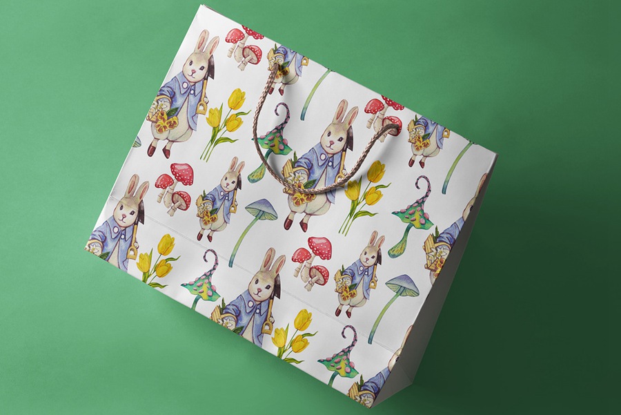 102款童话公主花卉兔子蘑菇手绘插画水彩画PNG免抠图设计素材 Princess and Fairy Tale Watercolor 图片素材 sucaiwan.com