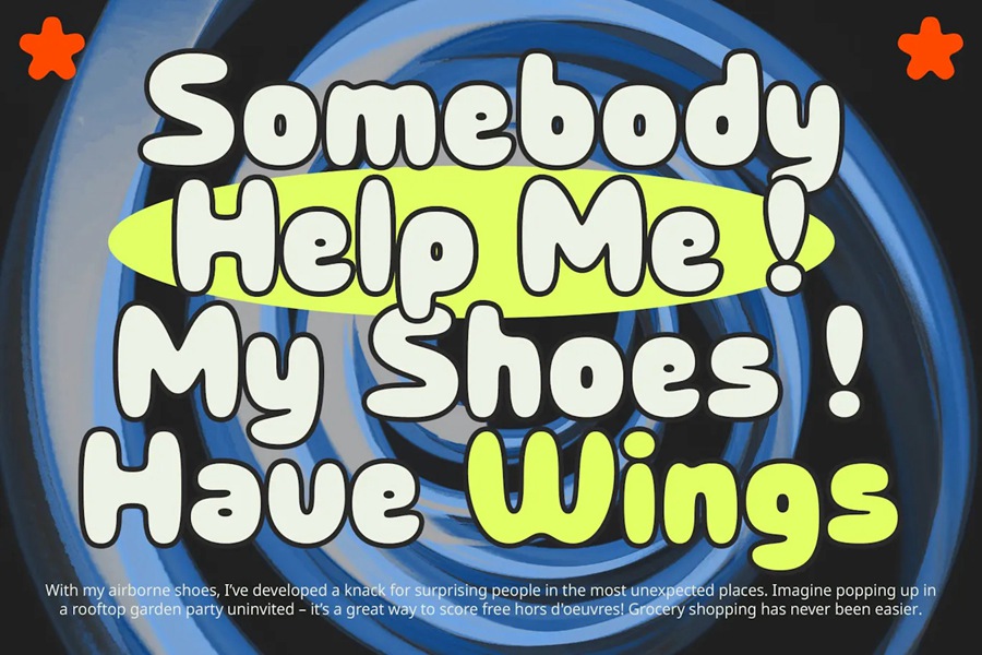 英文字体：复古Y2K趣味圆润迷幻泡泡海报标题排版logo装饰字体 Clefy – Bubble Font , sucaiwan.com