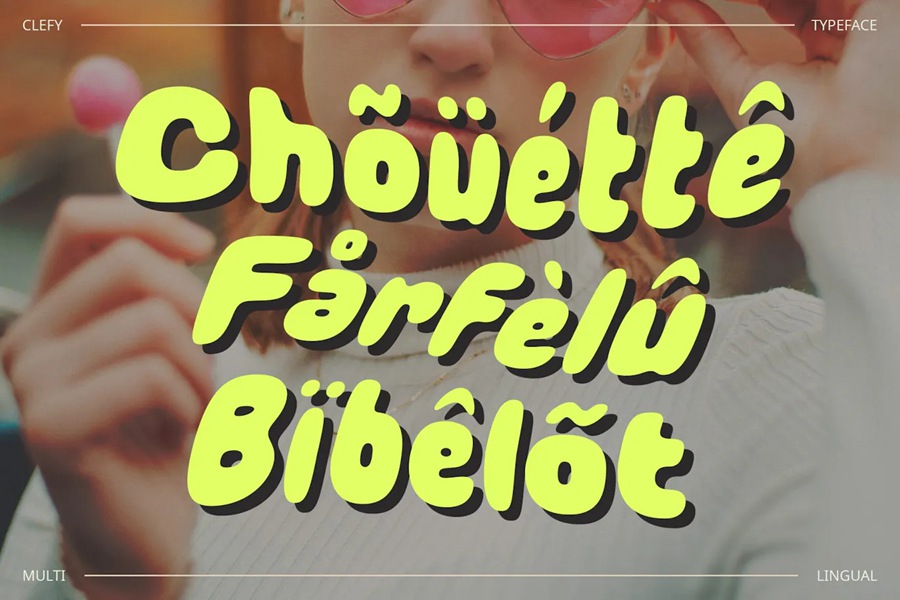 英文字体：复古Y2K趣味圆润迷幻泡泡海报标题排版logo装饰字体 Clefy – Bubble Font , sucaiwan.com