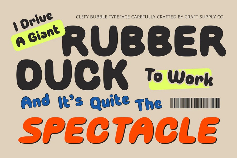 英文字体：复古Y2K趣味圆润迷幻泡泡海报标题排版logo装饰字体 Clefy – Bubble Font , sucaiwan.com