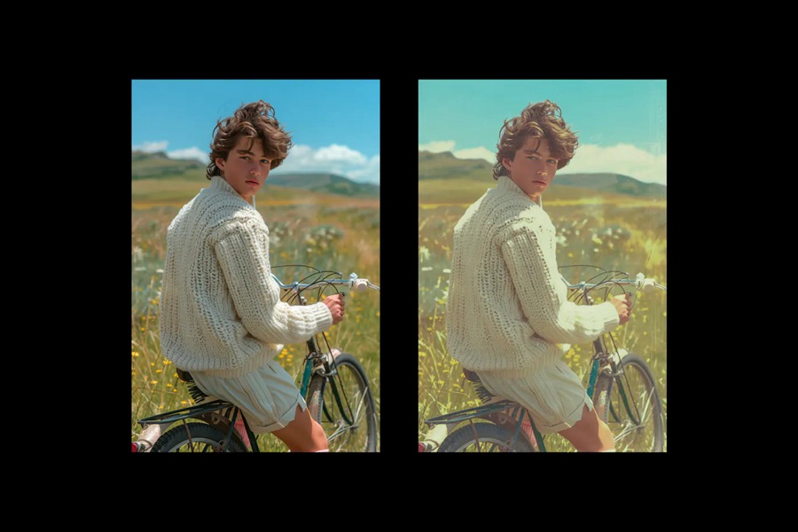 复古怀旧老照片颗粒划痕纹理叠加效果PS特效滤镜样机模板 Vintage Fading Photo Effect 插件预设 sucaiwan.com