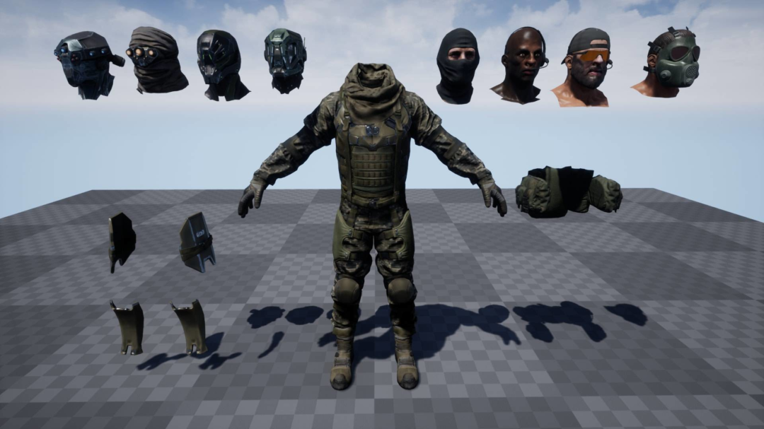 UE素材 射击枪击游戏士兵战士角色3D模板 Unreal Engine – PBR Customized Soldier 样机素材 sucaiwan.com