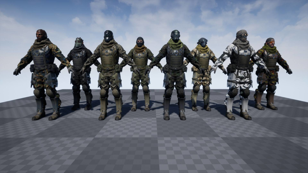 UE素材 射击枪击游戏士兵战士角色3D模板 Unreal Engine – PBR Customized Soldier 样机素材 sucaiwan.com