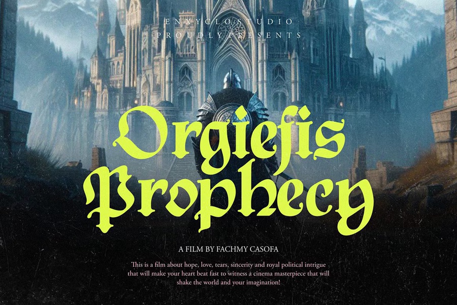 复古欧风中世纪圆形骑士电影标题服装设计装饰黑体英文字体安装包下载 NCL Jurgen Farbache 设计素材 sucaiwan.com