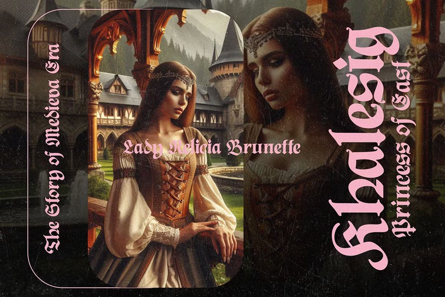 复古欧风中世纪圆形骑士电影标题服装设计装饰黑体英文字体安装包下载 NCL Jurgen Farbache 设计素材 sucaiwan.com