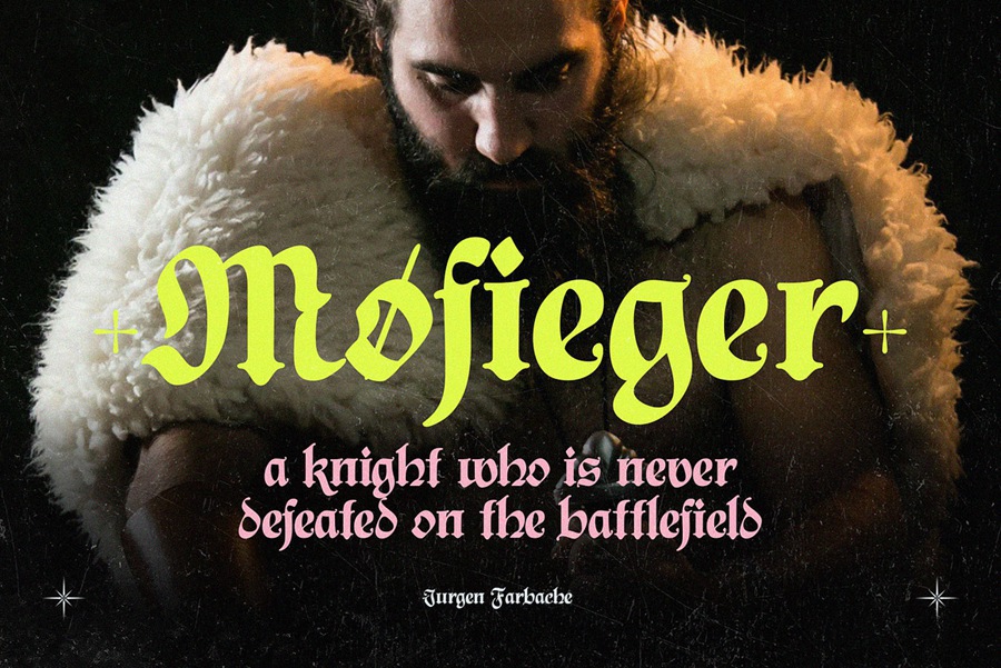 复古欧风中世纪圆形骑士电影标题服装设计装饰黑体英文字体安装包下载 NCL Jurgen Farbache 设计素材 sucaiwan.com