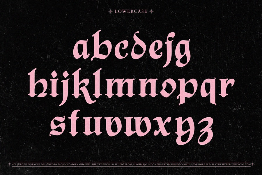 复古欧风中世纪圆形骑士电影标题服装设计装饰黑体英文字体安装包下载 NCL Jurgen Farbache 设计素材 sucaiwan.com