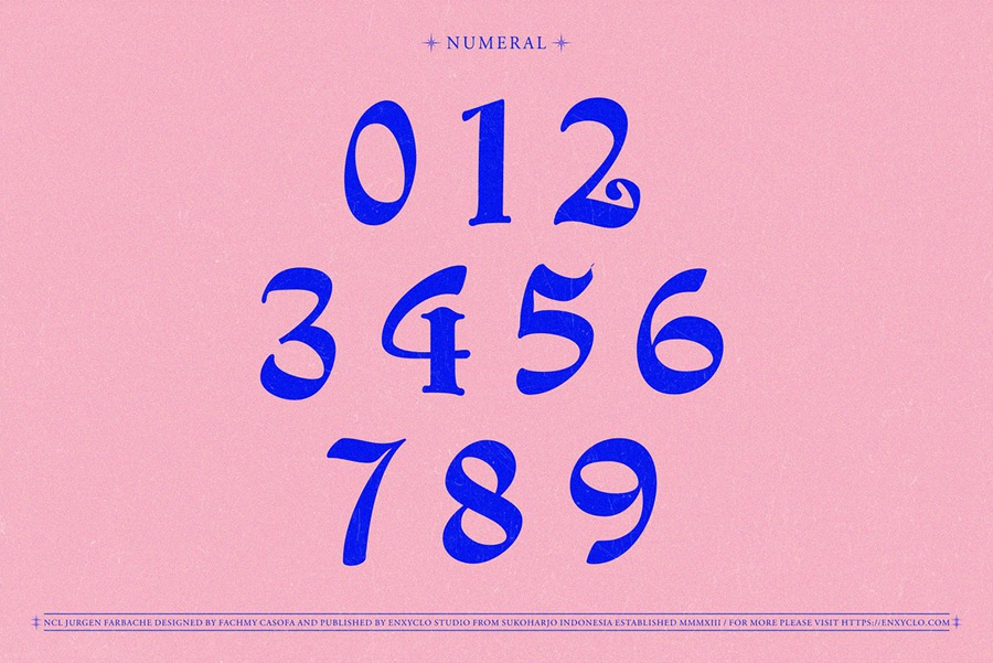 复古欧风中世纪圆形骑士电影标题服装设计装饰黑体英文字体安装包下载 NCL Jurgen Farbache 设计素材 sucaiwan.com