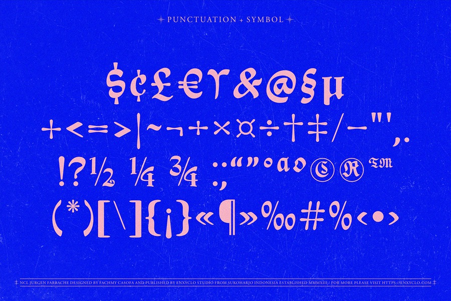 复古欧风中世纪圆形骑士电影标题服装设计装饰黑体英文字体安装包下载 NCL Jurgen Farbache 设计素材 sucaiwan.com