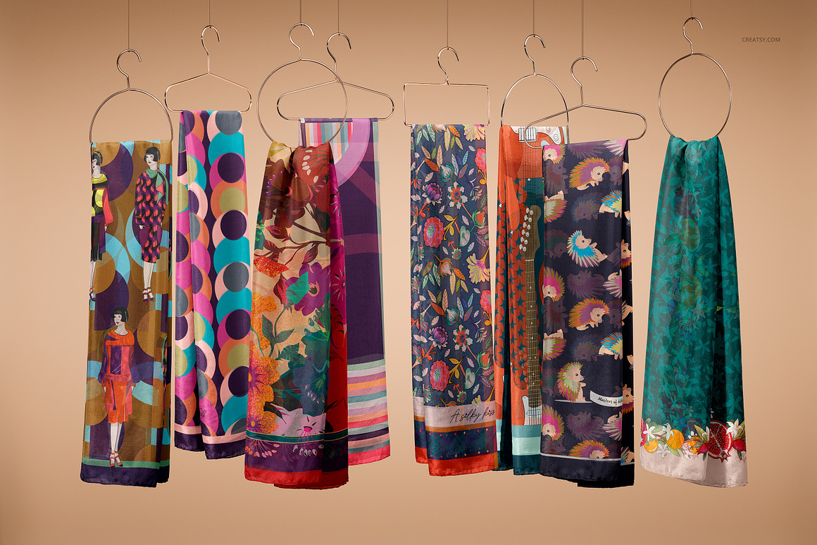 逼真真丝丝绸纱巾围巾印花图案设计展示效果图PS贴图样机模板素材 Habotai Silk Scarf on Hanger Mockup Generator 样机素材 第5张-素材湾丨精选海外优质设计素材资源 逼真真丝丝绸纱巾围巾印花图案设计展示效果图PS贴图样机模板素材 Habotai Silk Scarf on Hanger Mockup Generator 样机素材 sucaiwan.com