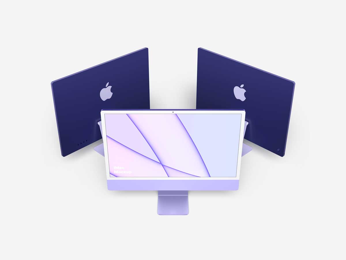 15款简约苹果iMac 24英寸一体机电脑屏幕演示效果图PS贴图样机模板 iMac 24-inch Mockups 样机素材 sucaiwan.com