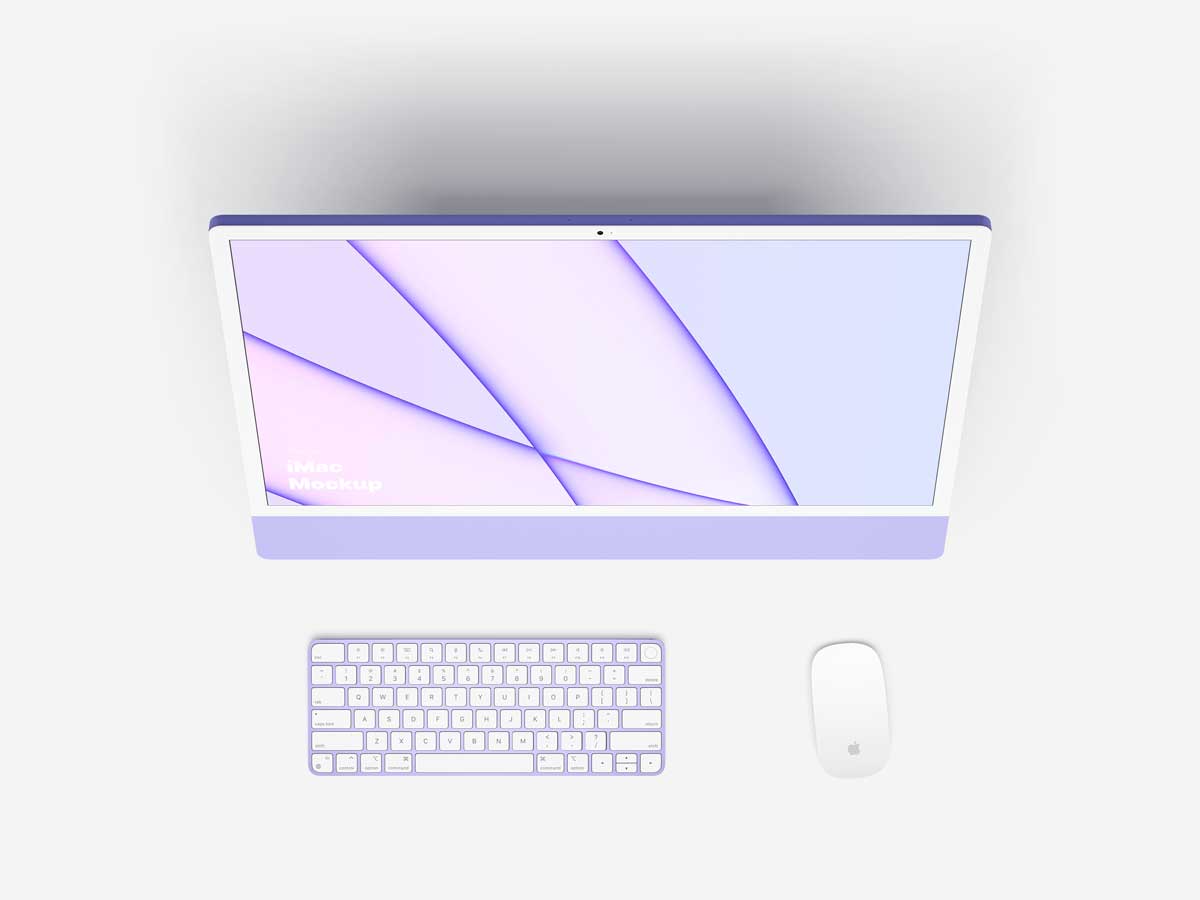 15款简约苹果iMac 24英寸一体机电脑屏幕演示效果图PS贴图样机模板 iMac 24-inch Mockups 样机素材 sucaiwan.com