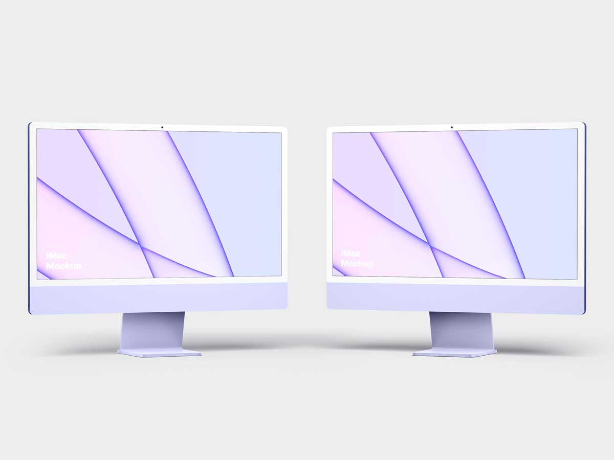 15款简约苹果iMac 24英寸一体机电脑屏幕演示效果图PS贴图样机模板 iMac 24-inch Mockups 样机素材 sucaiwan.com