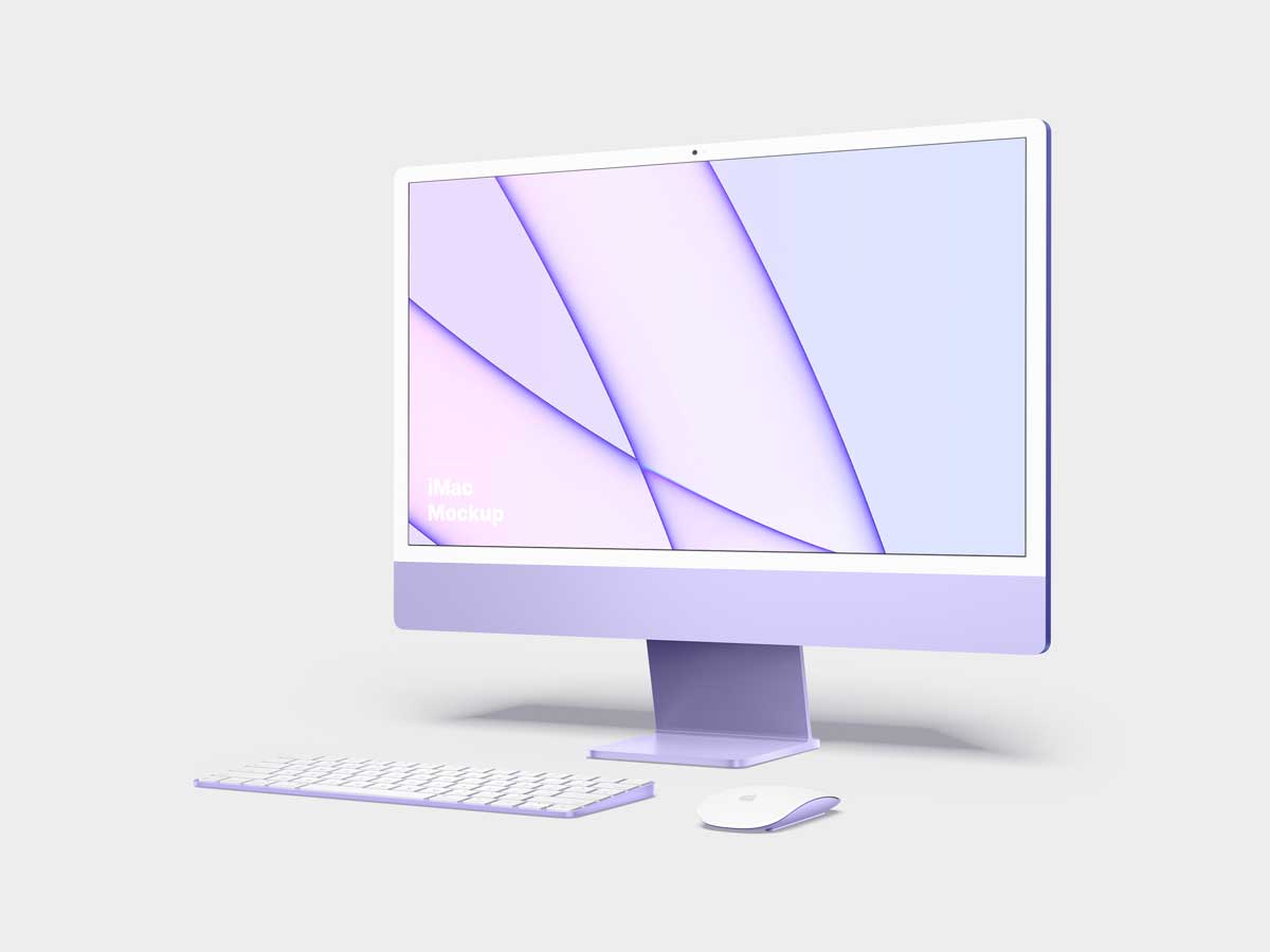 15款简约苹果iMac 24英寸一体机电脑屏幕演示效果图PS贴图样机模板 iMac 24-inch Mockups 样机素材 sucaiwan.com