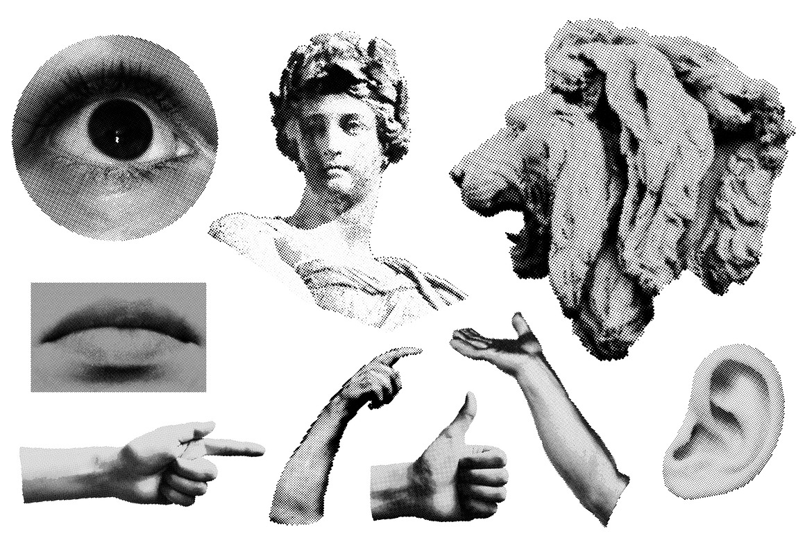 复古潮流波普风低保真像素复古雕塑元素矢量插画素材合集 Clip art PACK. Part 1 图片素材 sucaiwan.com