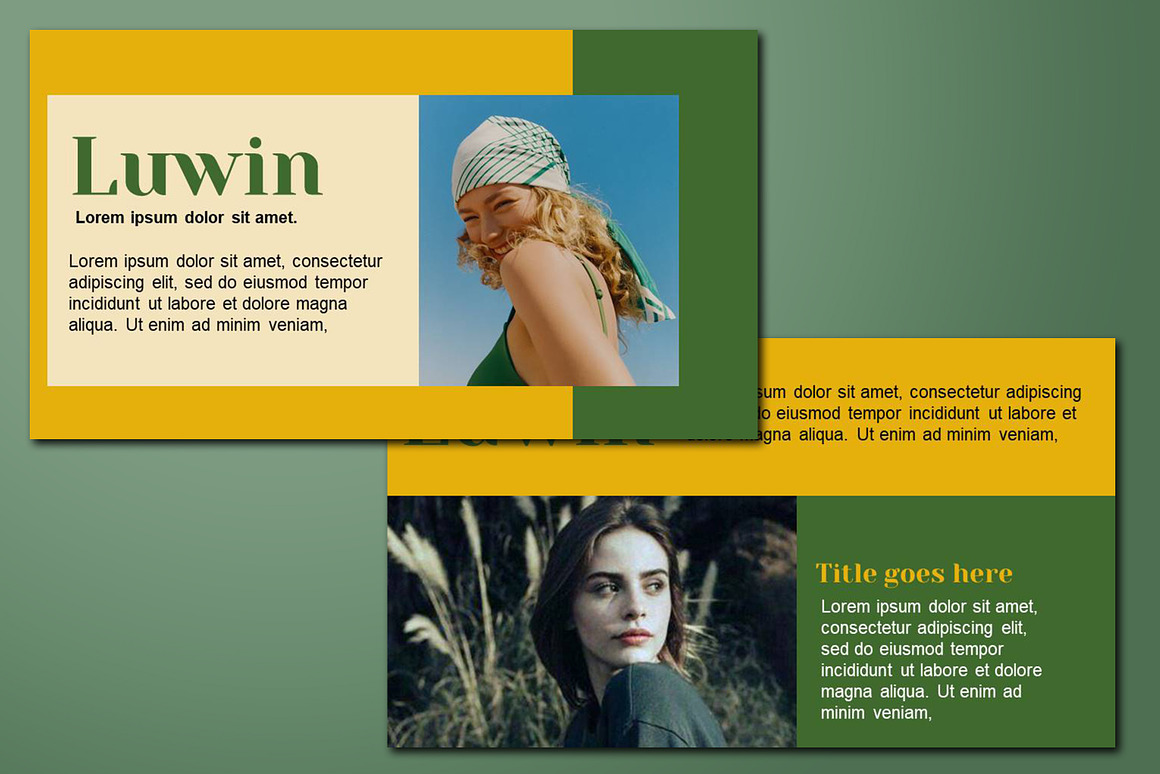 欧美大胆配色商业宣传PPT主题演讲模板 LUWIN PowerPoint Template 幻灯图表 sucaiwan.com