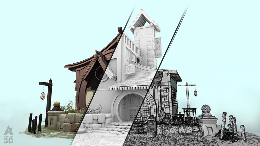 340组复古中世纪亚洲中式日式古代建筑3D模型资产预设 Absorb3D – Medieval Asia 插件预设 sucaiwan.com