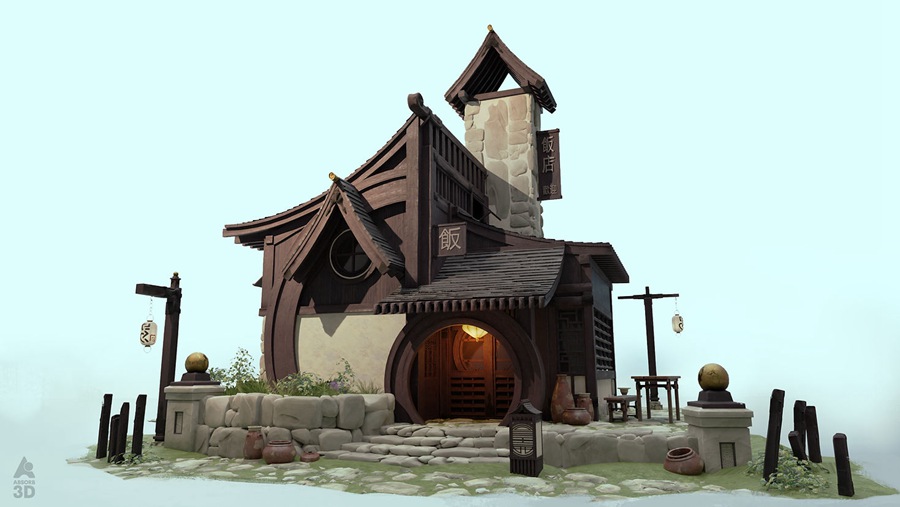 340组复古中世纪亚洲中式日式古代建筑3D模型资产预设 Absorb3D – Medieval Asia 插件预设 sucaiwan.com