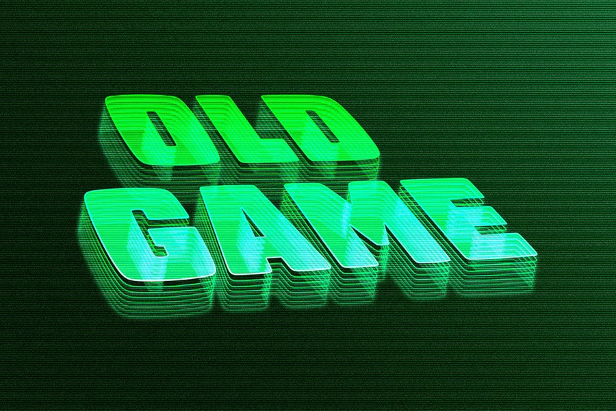 90年代复古未来主义赛博朋克科幻3D立体海报标题LOGO设计PS特效样机模板素材 90s Synthwave Text Effect 插件预设 sucaiwan.com
