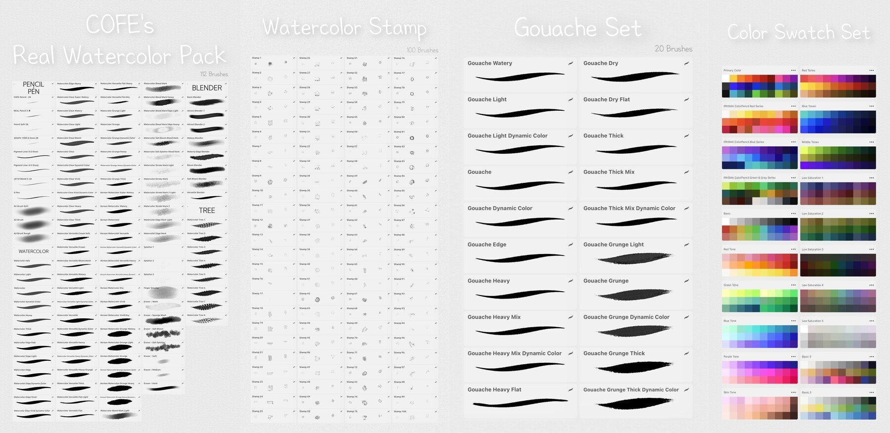逼真水彩绘画效果笔刷纸张纹理图片调色板Procreate设计素材 COFE’s Real Watercolor Pack for Procreate 笔刷资源 第4张-素材湾丨精选海外优质设计素材资源 逼真水彩绘画效果笔刷纸张纹理图片调色板Procreate设计素材 COFE’s Real Watercolor Pack for Procreate 笔刷资源 sucaiwan.com