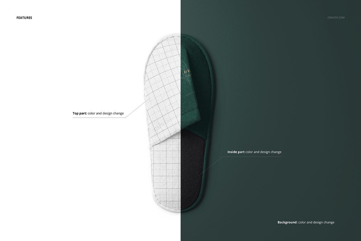 4款高级逼真酒店旅馆宾馆一次拖鞋设计展示效果图PS贴图样机模板素材 Hotel Slippers Mockup Set by Creatsy 样机素材 第3张-素材湾丨精选海外优质设计素材资源 4款高级逼真酒店旅馆宾馆一次拖鞋设计展示效果图PS贴图样机模板素材 Hotel Slippers Mockup Set by Creatsy 样机素材 sucaiwan.com